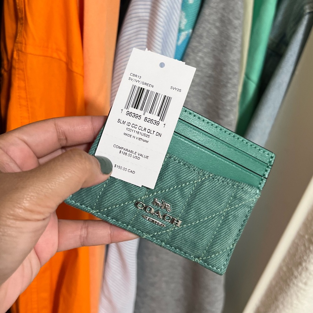 COACH Slim ID Card Case Denim - Picture 3 of 10